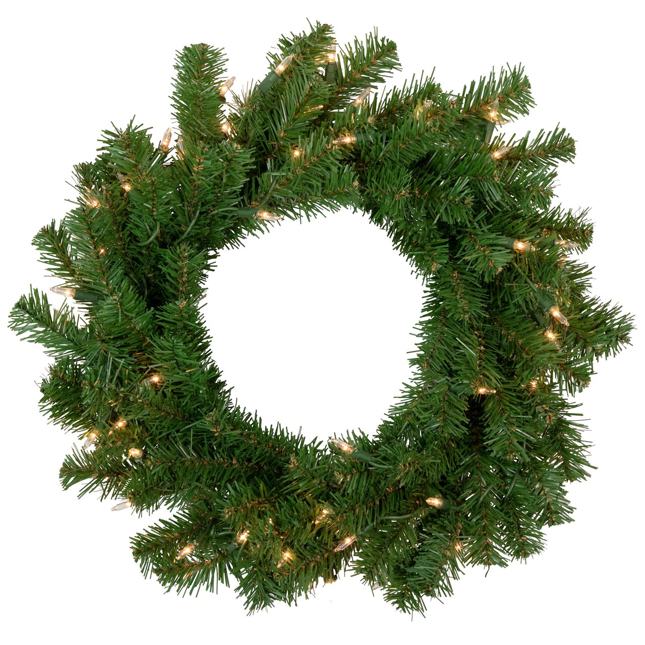 Northlight Pre-Lit Deluxe Dorchester Pine Artificial Christmas Wreath - 18" - Clear Lights